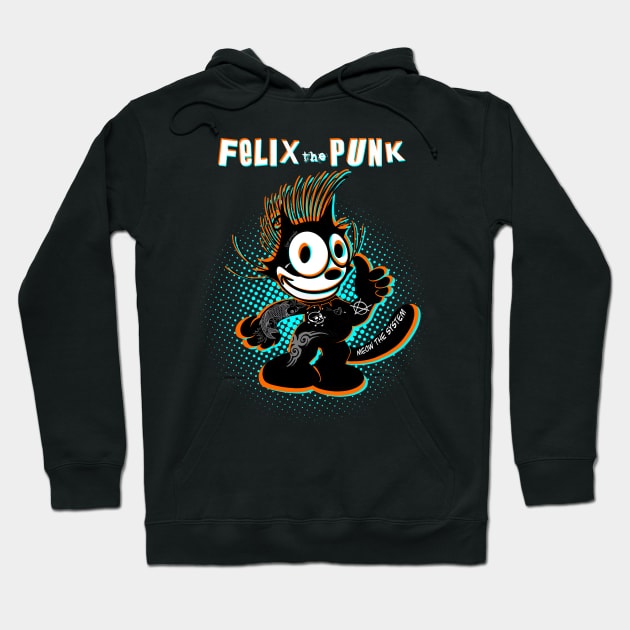 Felix the punk Hoodie by Blacklinesw9